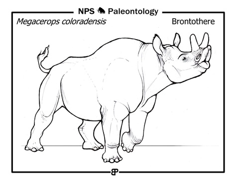 Brontothere (Megacerops Coloradensis) Coloring Page